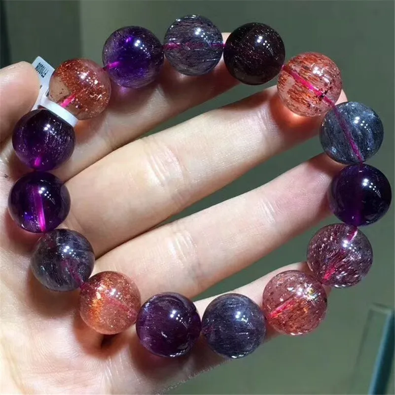 7in 18cm. Lepidochrosite Bracelet Quartz Silver #1487