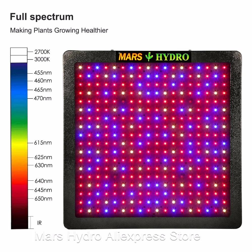 Mars Hydro 1600 Вт Светодиодный светильник для выращивания+ 1680D 150x150x200 см тент для выращивания/коробка, черная растительная комната