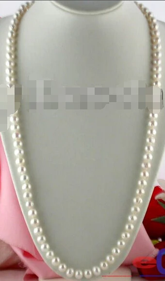 

32" 10MM WHITE ROUND FW CULTURED PEARL NECKLACE ^^^@^Noble style Natural Fine jewe SHIPPING (C0309)