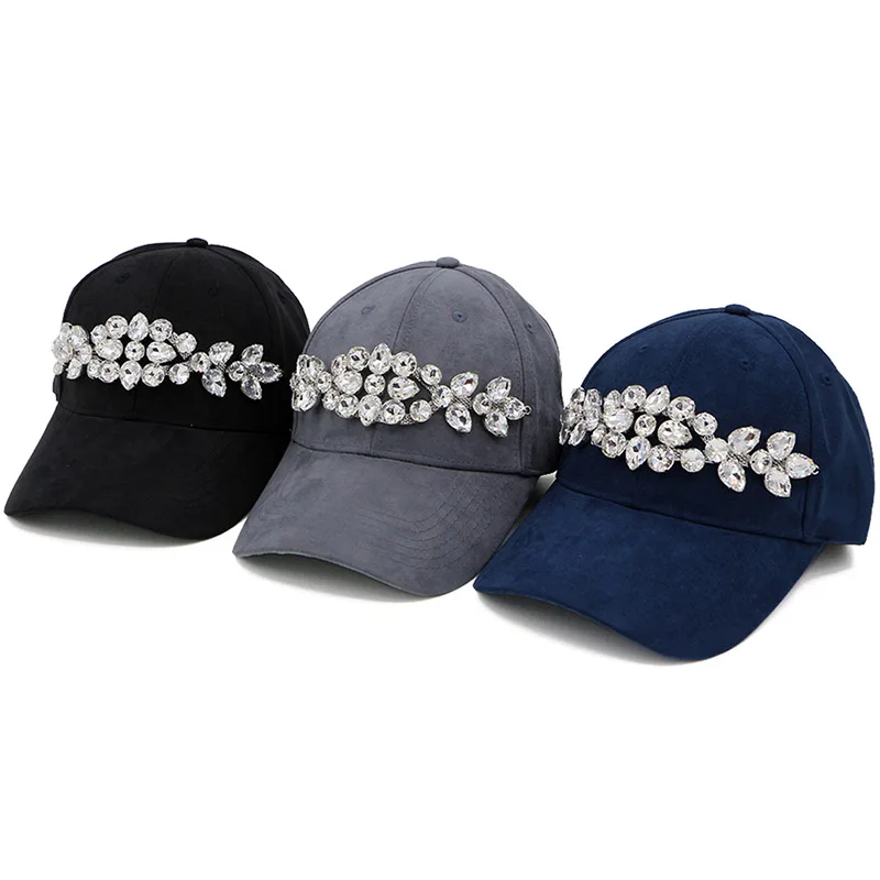 GZHilovingL Модные женские весенние большие кепки-бейсболки с бисером женские повседневные однотонные замшевые колпаки, шляпы хип-хоп кепки s