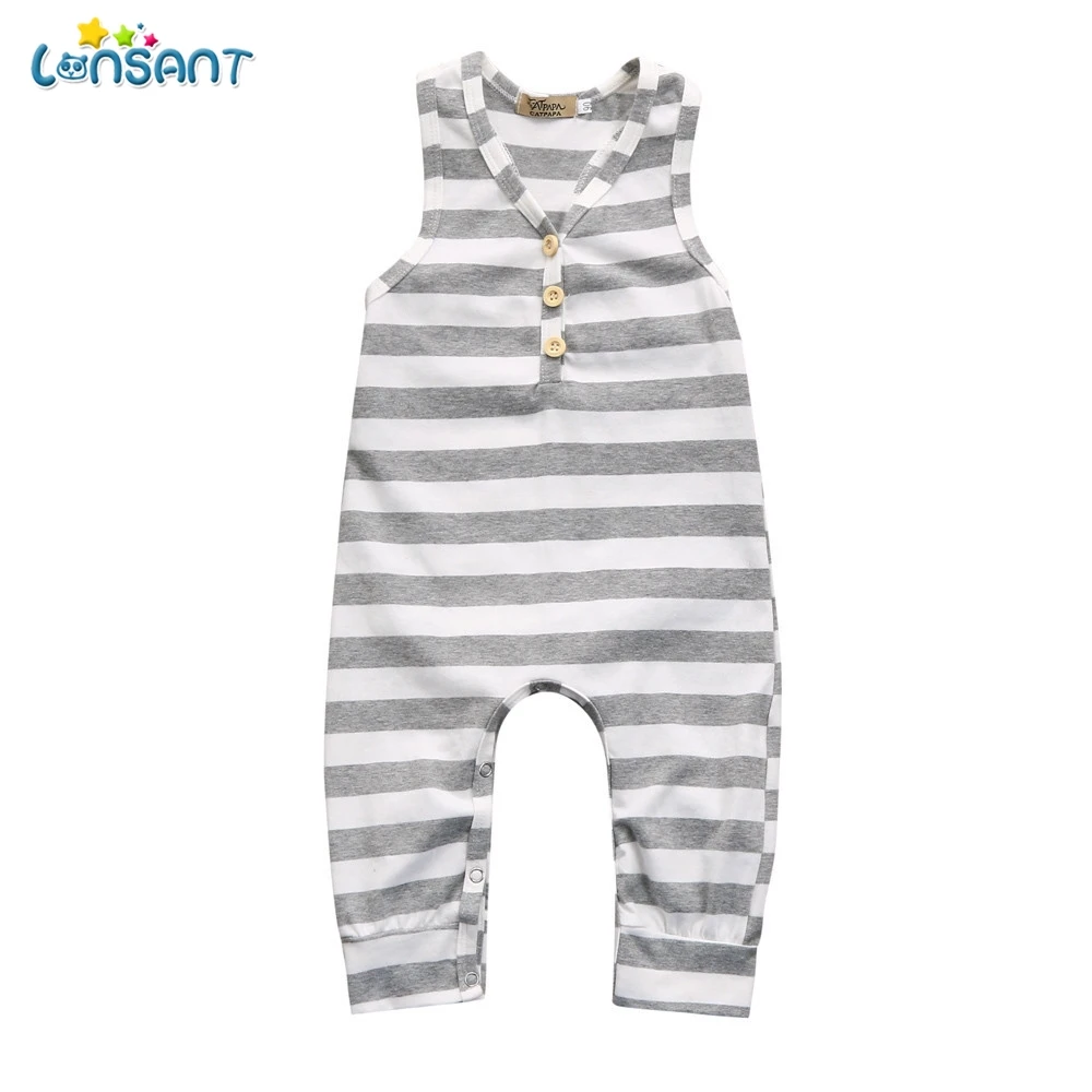 

LONSANT Newborn Infant Baby Girl Boy Sleeveless Striped Romper Summer Toddler Baby Jumpsuit Clothes Outfits