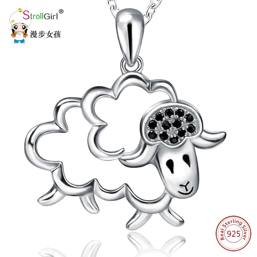 

StrollGirl 925 Sterling Silver Chain Pendant Necklace Fashion Jewelry Hollow Lovely Sheep Necklaces & Pendants For Women 2017