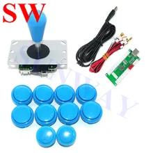 Аркадный джойстик DIY 1 плеер светодиодный USB энкодер+ Sanwa 5Pin джойстик+ 30 мм кнопки+ Провода кабели для аркадной игры для MAME