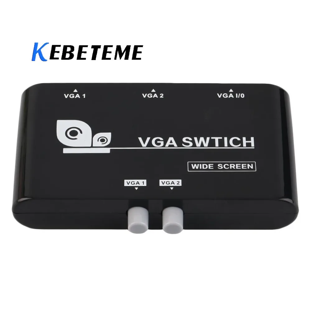 1 Monitor to 2 PC 2 port SVGA VGA Manual Sharing Switch Switcher Box Selector US