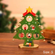 DIY Деревянные рождественские украшения, праздничные вечерние елочные настольные украшения, игрушка, подвесной светодиодный елочный стол