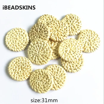 

New arrival! 20pcs/lot 31mm or so Rattan coin -shape charm beads for Jewelry DIY (Design as shown)