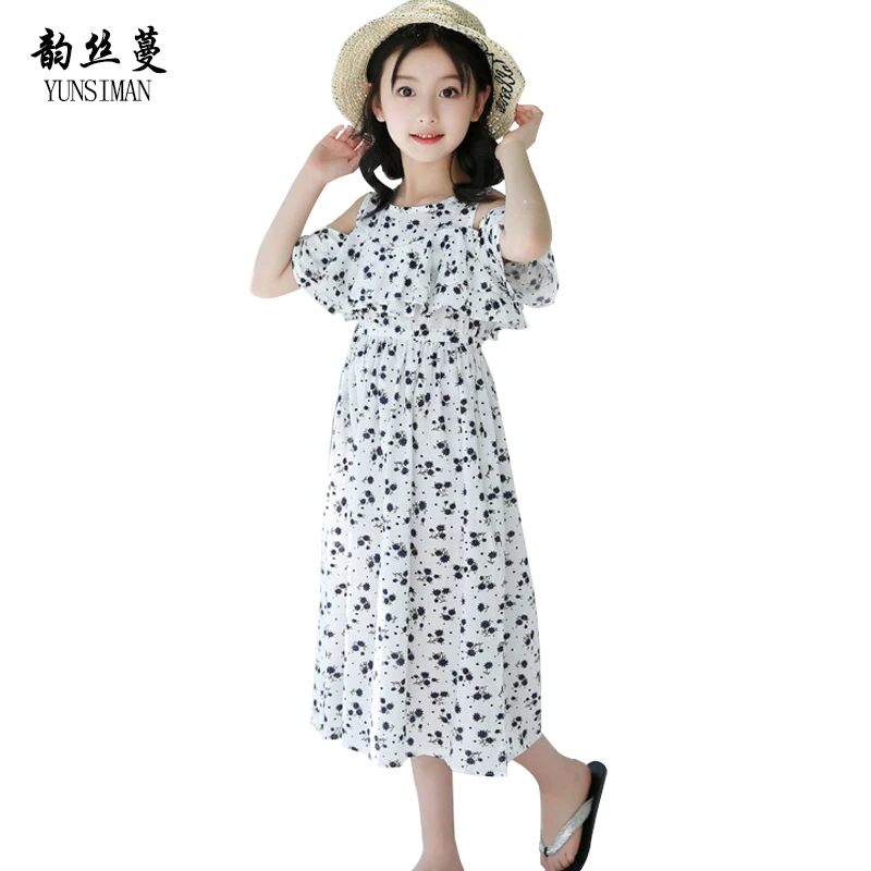 

Baby Girls Dresses for Kids Teens Ant Print Flower Beach Cotton Girls Long Dress Children Summer Party Clothes 10 12 14 Y 12C18