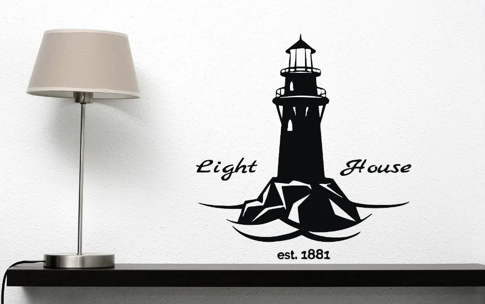 Wall Vinyl Sticker Decal Lighthouse Tower Beacons Beach Decorin Wall