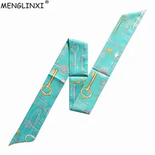 Новинка, женский шарф, роскошный брендовый шарф, Шелковый обтягивающий шарф для женщин, многофункциональный головной шарф, длинный платок