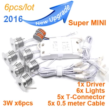 

2017 home store decor hot products 6pcs/lot mini Led spot light 100degree Downlights cabinet lights 3W Hole size 23mm 240lm