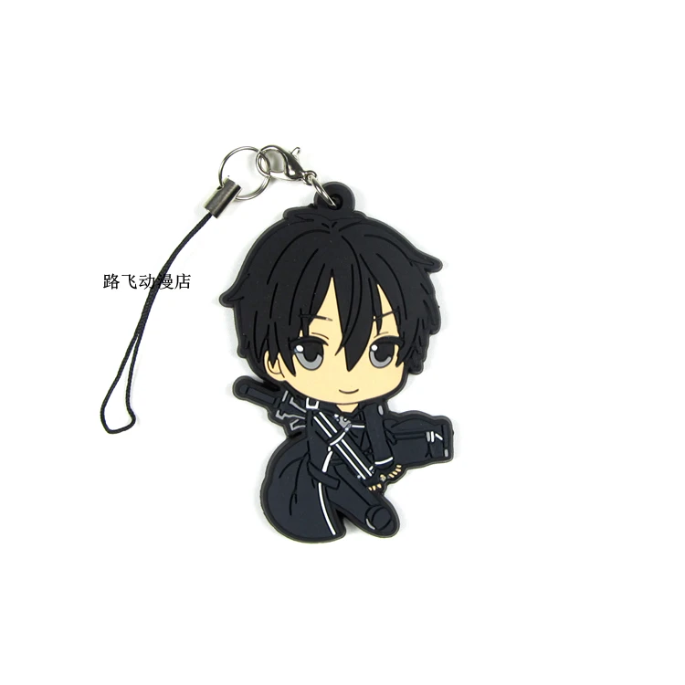 Sword Art Online Action Figure Anime Model Rubber Keychain Kirigaya Kazuto Yuuki Asuna Shinozaki Rika Ayano Keiko Pendant 6cm