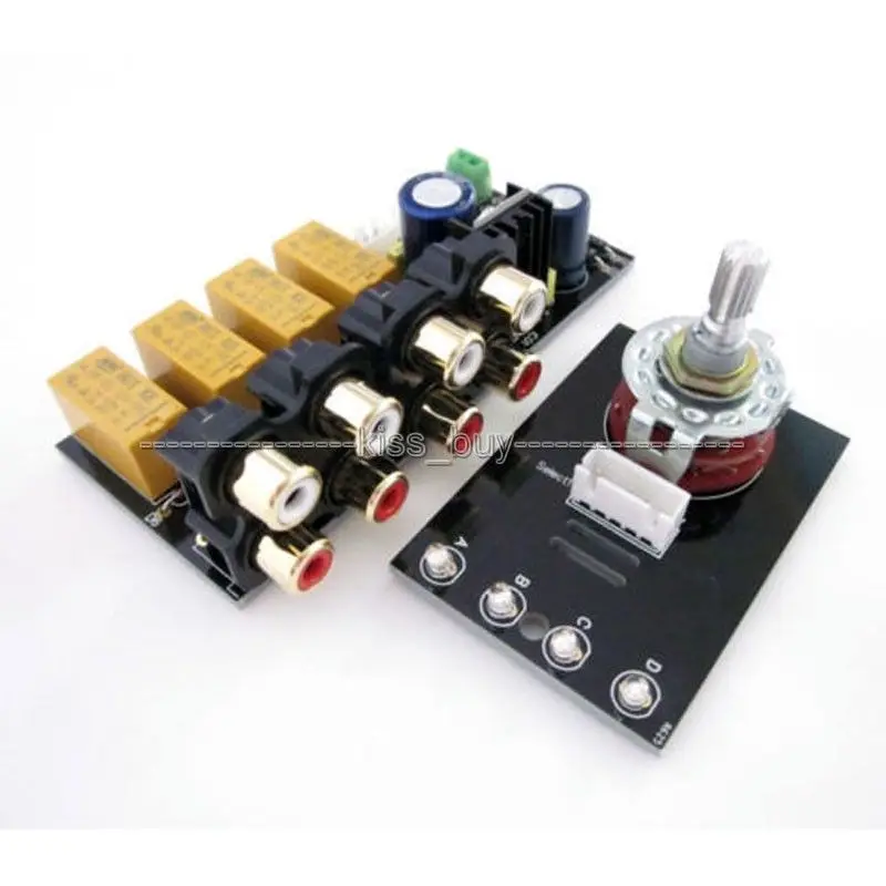 4 Channel Audio Input signal Selector Relay Board/ Signal switching amplifier boardin