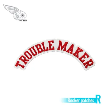 

Trouble maker Rocker custom biker patches pinup DIY any size cool patch clothing application stickers for jacket