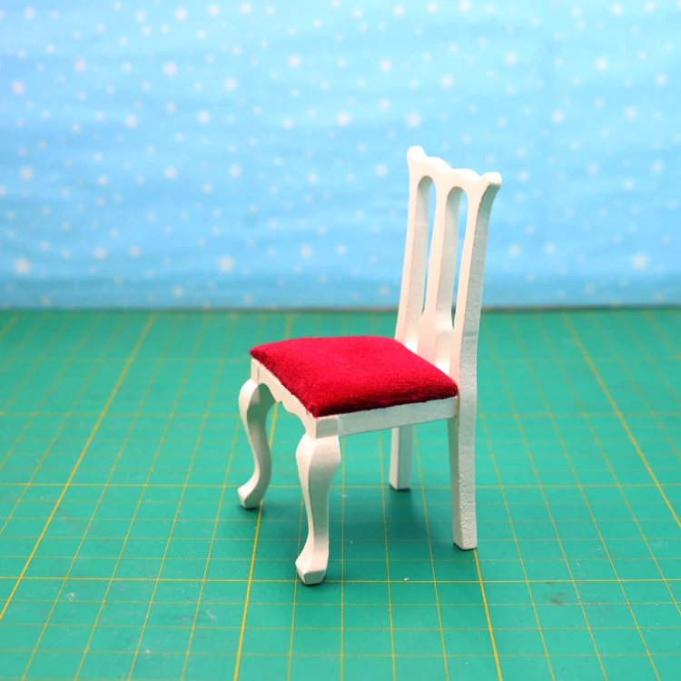 

G07-X020 children baby gift Toy 1:12 Dollhouse mini Furniture Miniature rement Doll accessories wooden flannel chair D123 1pcs