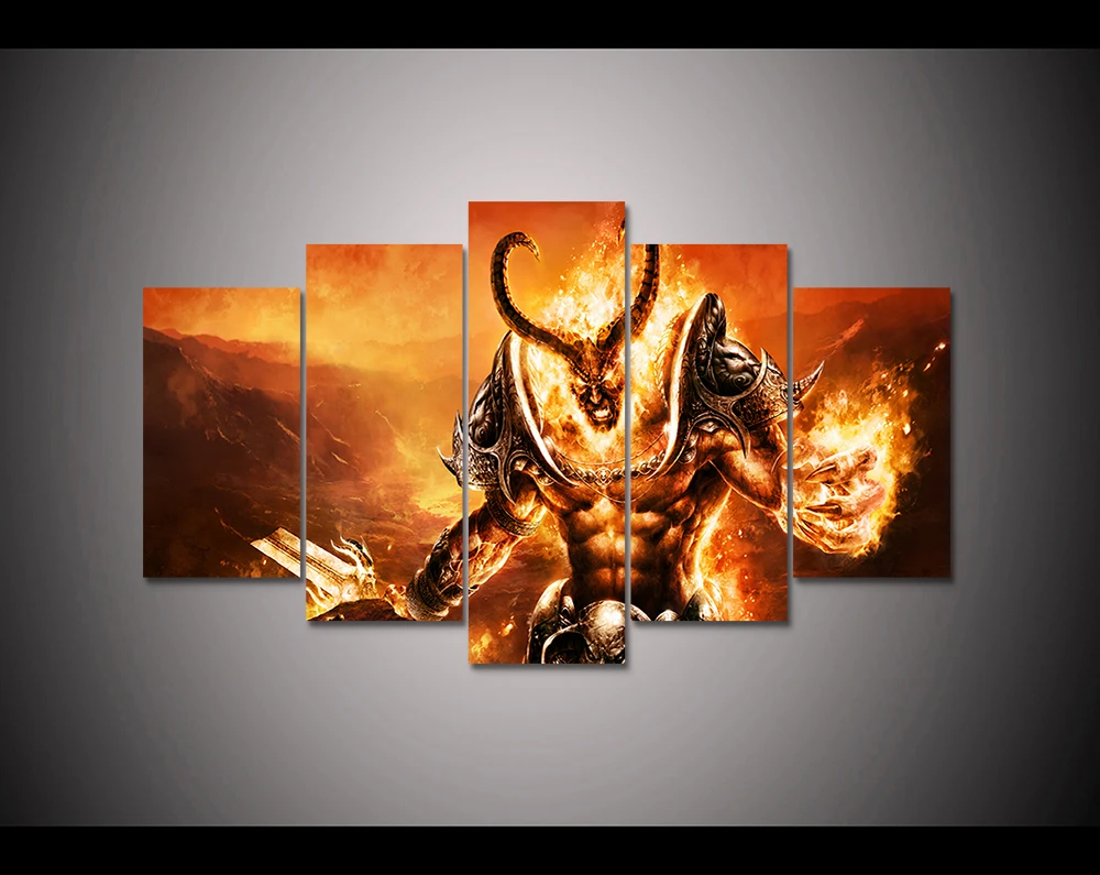 5 панель HD печатных холст картины world of warcraft плакат печать искусство домашнего