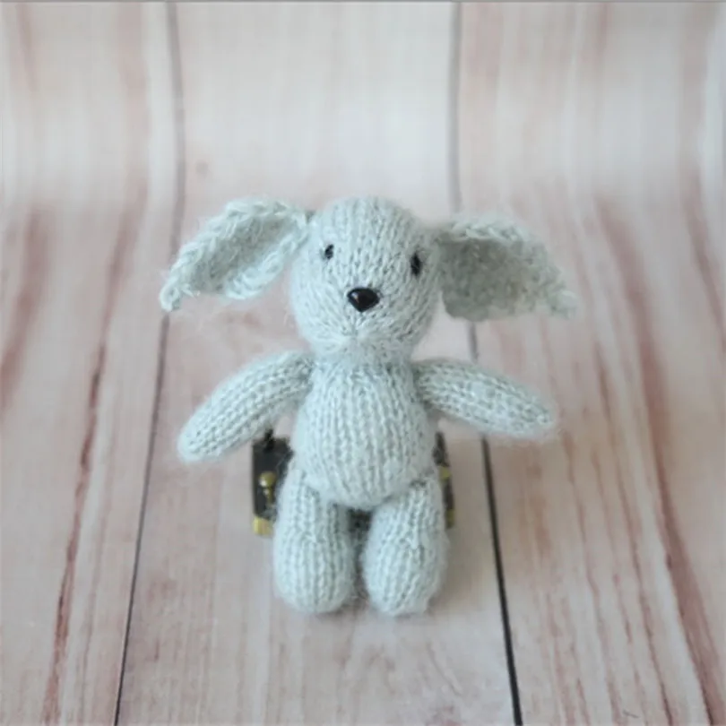 Вязаный плюшевый медведь фото реквизит кроше кролик игрушка, для фотографий новорожденных игрушка-кролик