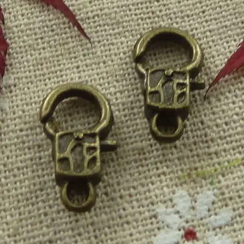 

90 pieces bronze plated lobster clasps 18x10mm #1331