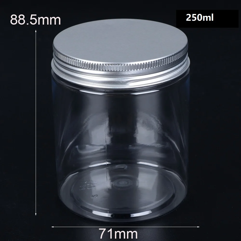30-250 мл алюминиевая крышка баночка для косметики горшок бальзам для губ контейнеры масло воск пустые прозрачные бутылки для образца контейнер
