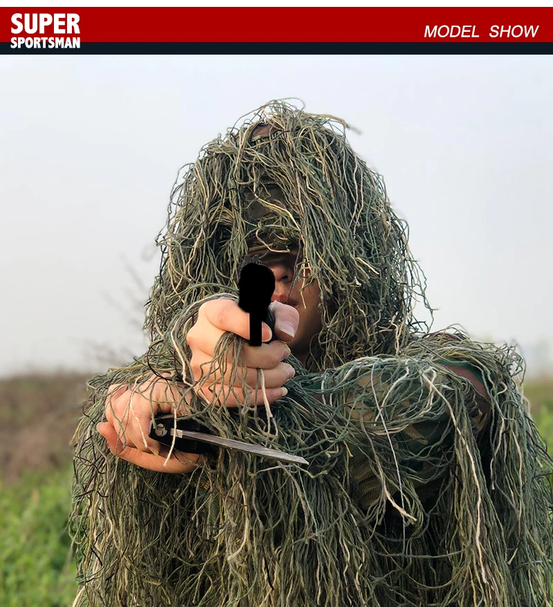 Детские джунгли мужские Ghillie костюм мальчик камуфляж снайпер Охота Одежда Дети Девочка лесной тактическая форма армейская боевая одежда