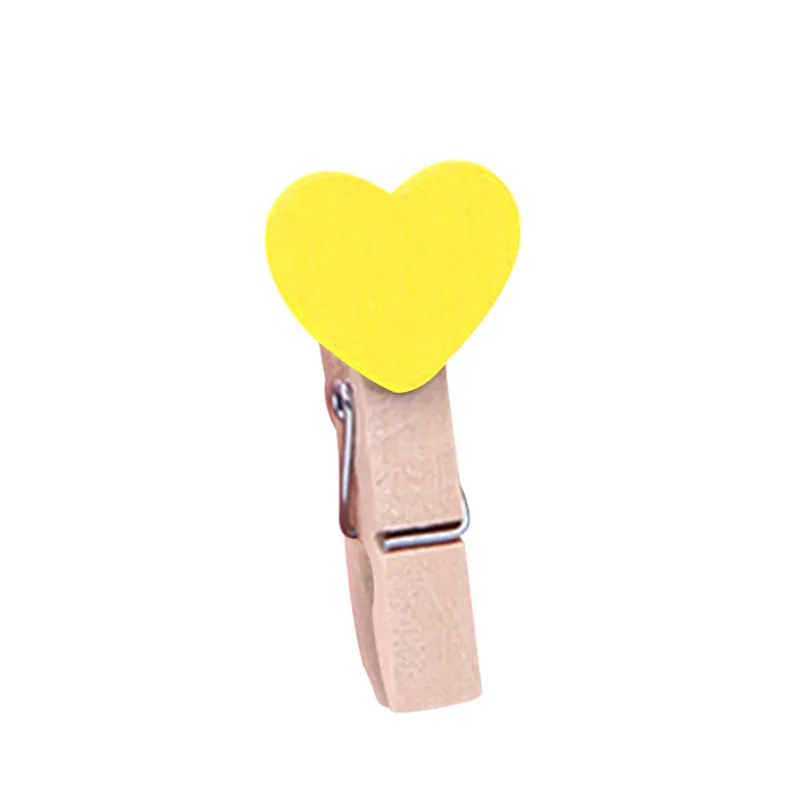 5 Pcs Clips Wall Decor DIY Creative Frame With Mini Colored Heart Clothespins R02 (6)