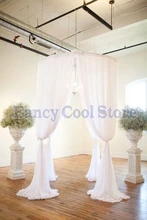 Rould Wedding Canopy Curtain with Stand Wedding Pavilion Backdrop Curtain pure white color 2M Diameter by 3M Tall