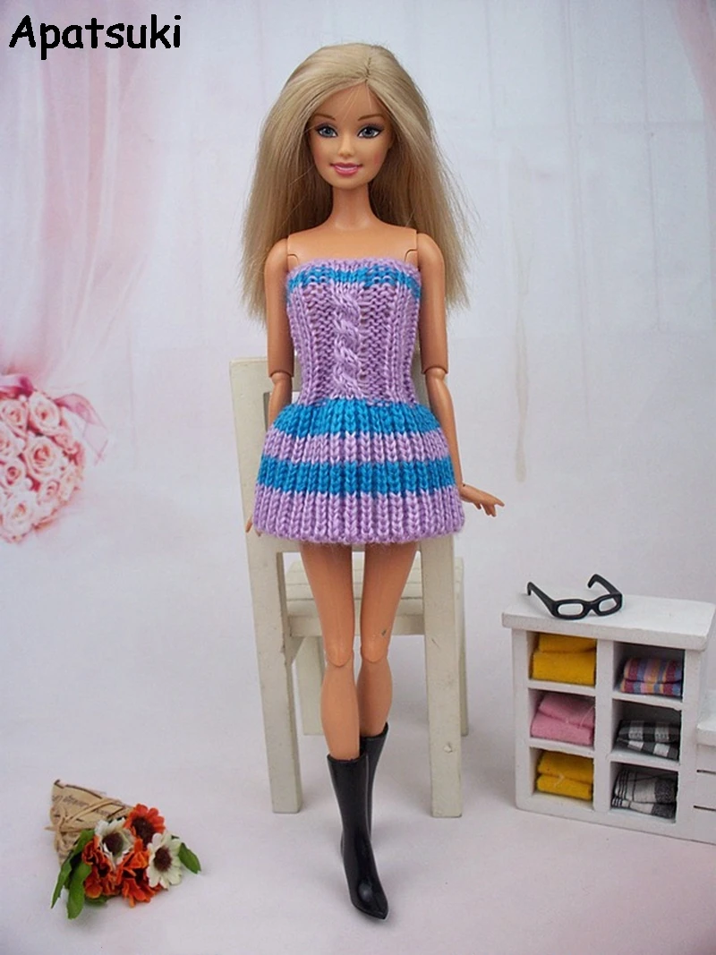 16 Zoll Puppen Outfit Kleidung lila Kleid für 40cm Salon Puppenzubehör 