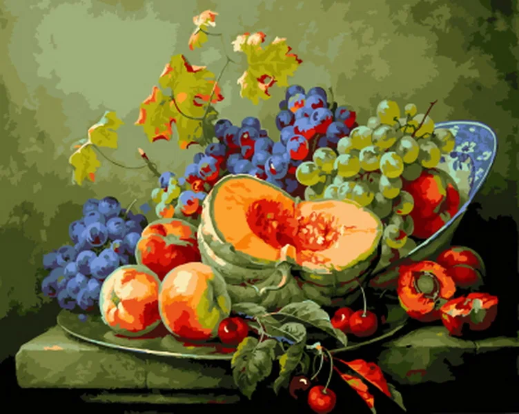 

Frameless painting by numbers diy picture oil painting on canvas for home decor animal painting 4050 still life fruit