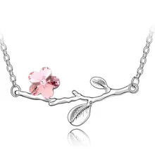 2016 Fashion Jewelry Women Gold Plated Necklace Pendants Crystal from Swarovski Flower High Quality Bijouterie 3520