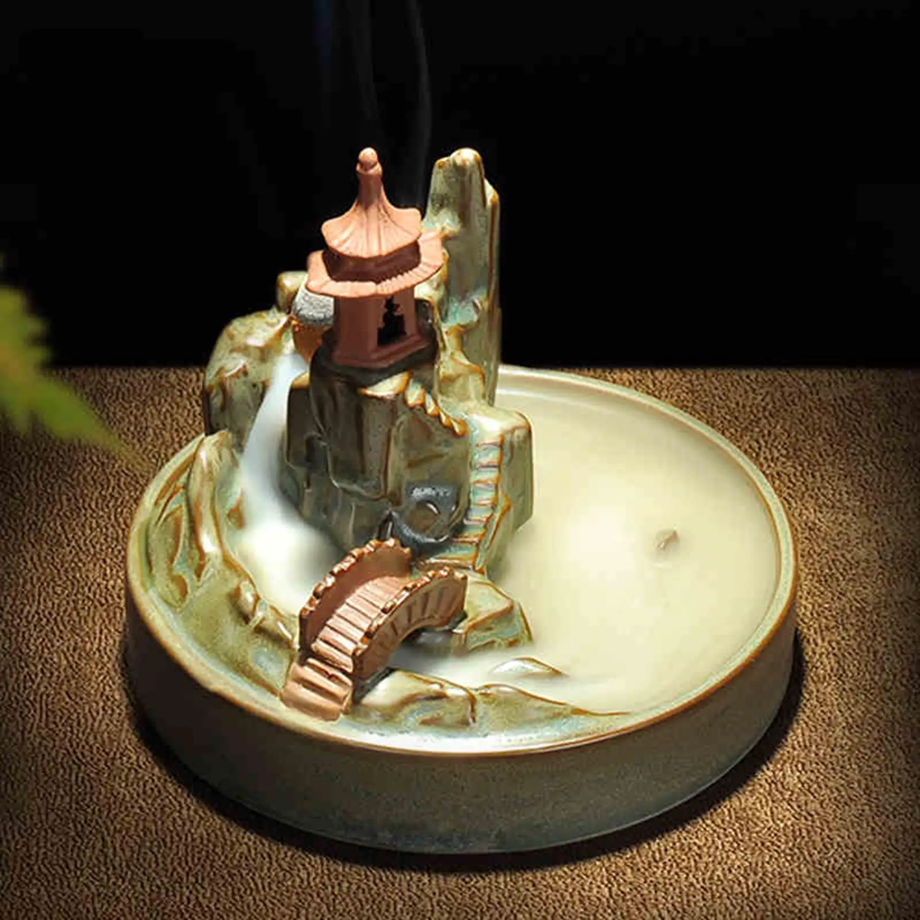 Ceramic Micro landscape backflow incense burner clay incense burner