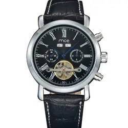 MCE новые кожаные часы Для мужчин оригинал и роскошный топ бренда, вечный Календари Для мужчин часы механические Tourbillon Мощность резерв Relogio