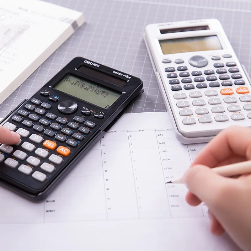 سطح المكتب المزدوج الطاقة 252 أنواع وظيفة العلمية حاسبة الشمسية + بطارية الطاقة 12 الرقمية 2-خط LCD عرض قطرة مجانا