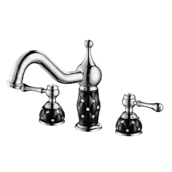 

Azos Split FaucetSoft Basin Brass Chrome Cold and Hot Switch Continental Shower Shower Room Double Handle Three Holes Round MPS