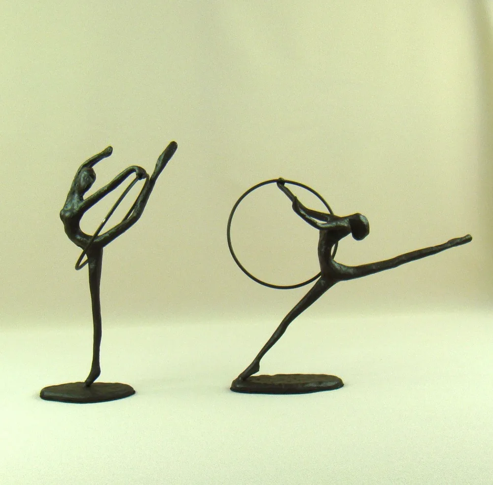 Abstract Iron Art Gymnast Statue Decorative Metal Artistic Gymnastics