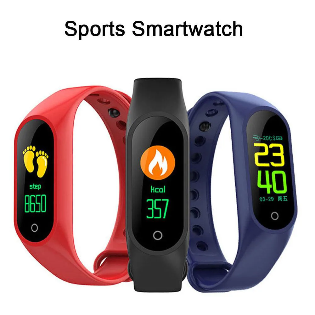 

Bluetooth M3 sports Smart watch with Blood Pressure Alarm Heart Rate Clock Step Fitness Tracker for Android & IOS PK xiaomi mi3
