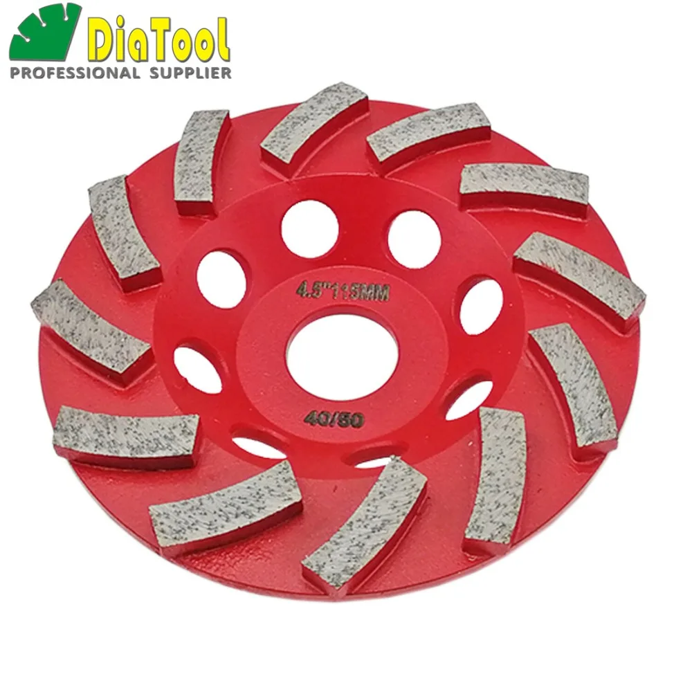 DIATOOL 4," /115 мм Сегментированный турбо алмазный шлифовальный круг для бетона и кладки материала, алмазные шлифовальные диски