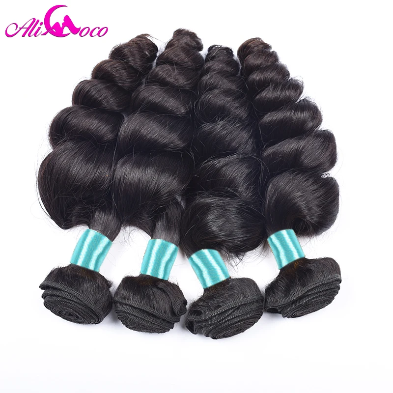 Али Коко малазийские свободные пучки волнистых волос естественного цвета 3 шт/партия человеческие волосы переплетения не Реми волосы могут быть окрашены