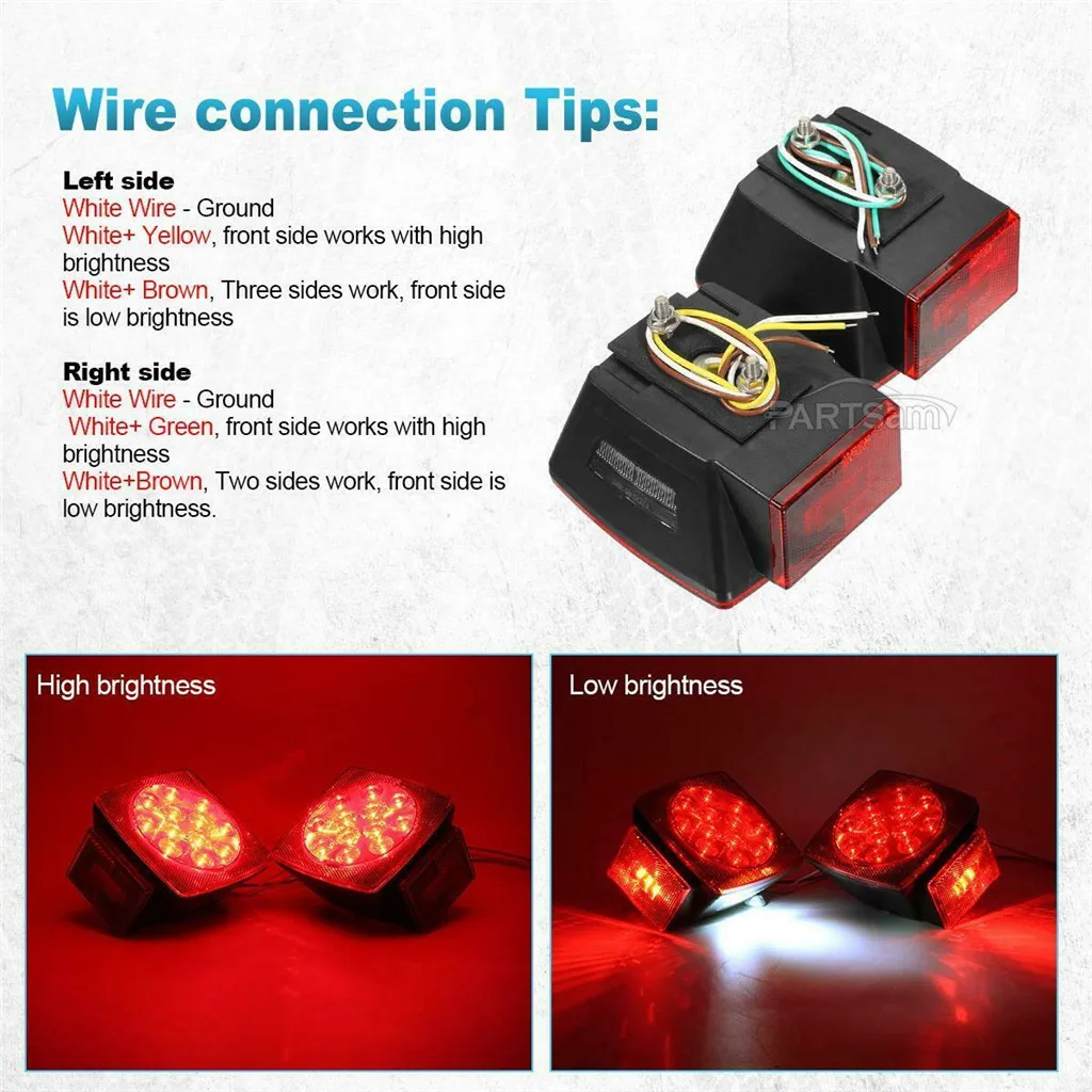 12V LED Trailer Light Kit IP68 Waterproof LED Trailer Light Kit tail light Trailer Lights License Plate Light#BL30