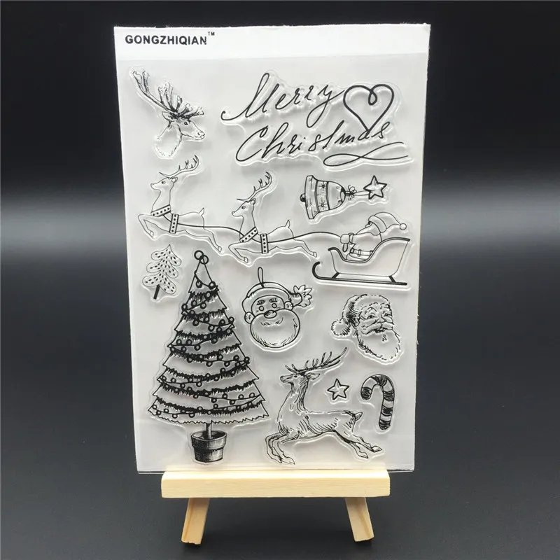 

Christmas Santaclause and Mideer Clear Silicone Stamp/Seal for DIY scrapbooking/photo album Decorative clear stamp sheets A336