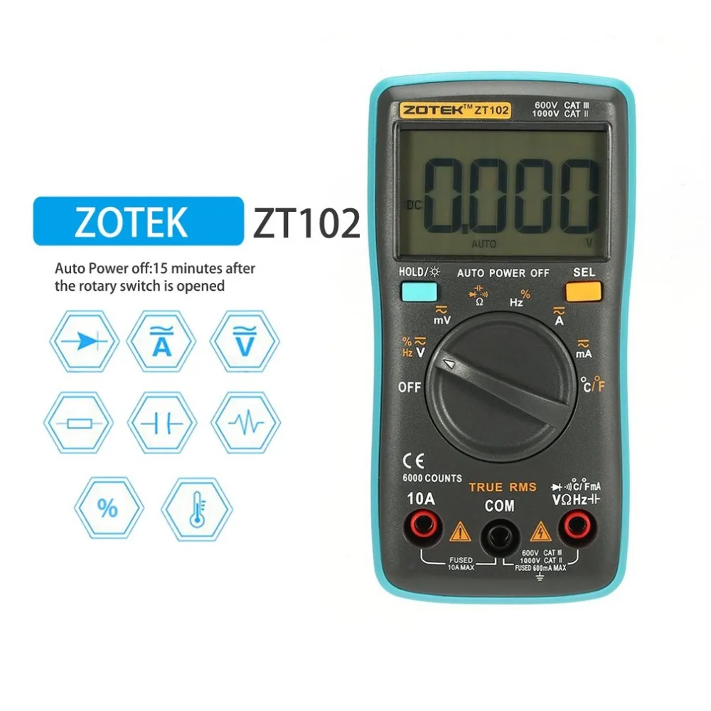 

ZT102 Digital Multimeter Multimetro esr Transistor Tester Digital RM Mastech uni multi Meter 102/101 t Meter Sanwa Multimetre