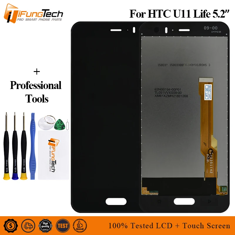 HTC u11 Life pantalla LCD módulos pantalla Táctil Digitalizador Glass Black