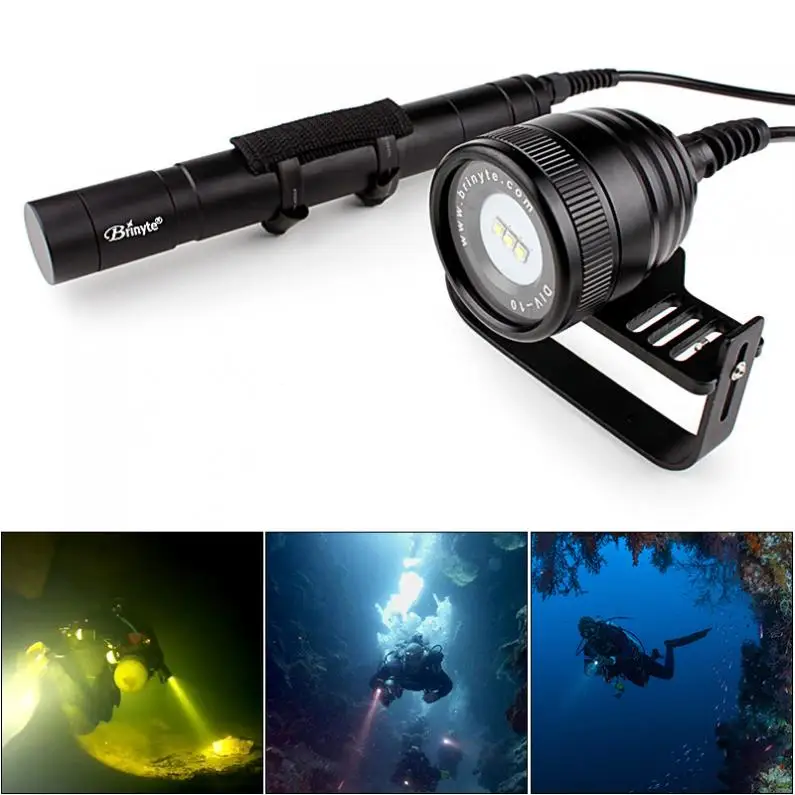 

Brinyte DIV10 Waterproof IP68 5Modes 3000LM 3xXM_L2 (U4) LED Underwater 200m Diving Flashlight Support Professional Diving