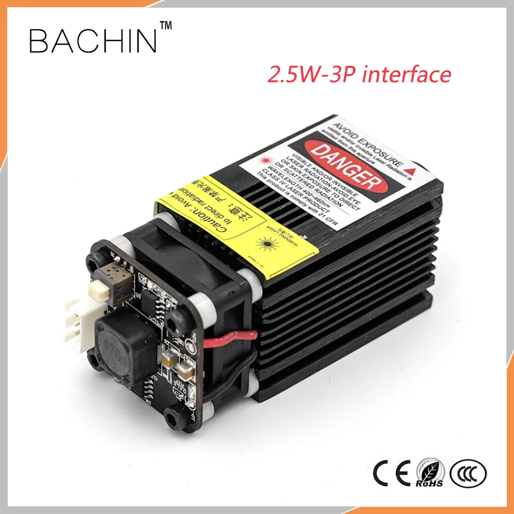 

2.5W 12V DC Laser Module DIY CNC Laser Engraver Machine Part 2500mW 445nm Laser Cutter Head Focusing with TTL PWM