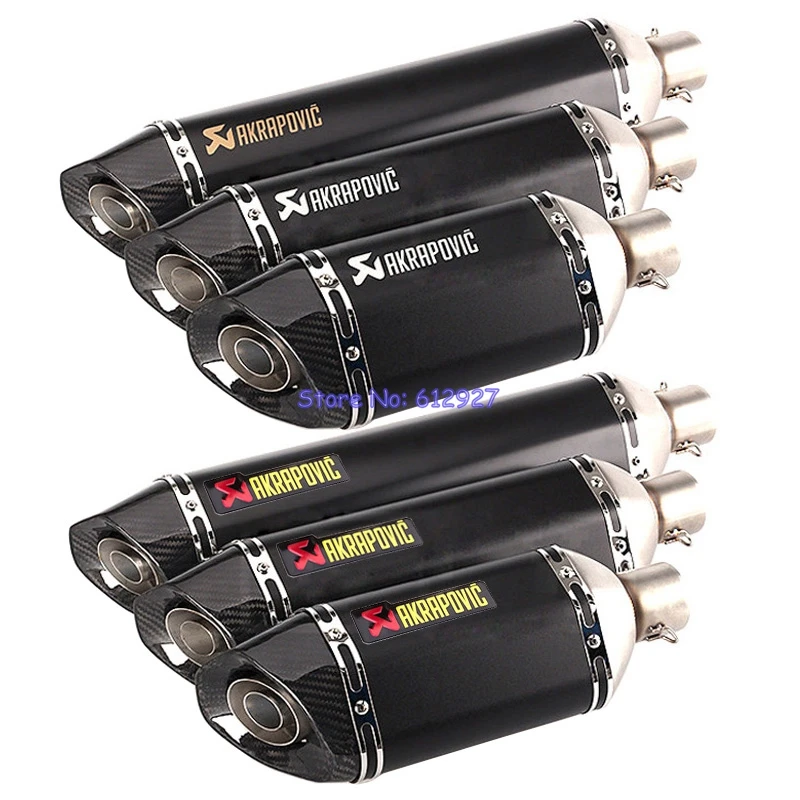 

JOHOTAKI: 57cm/47cm/37cm Universal Inlet 51mm Akrapovic Motorcycle Exhaust Pipe Muffler Carbon Fiber with DB Killer