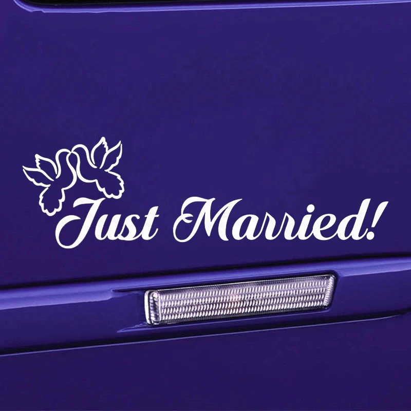 

Car Sticker Just Married Doves Love Wedding Get Married Bride Sticker Rear Window Car Sticker