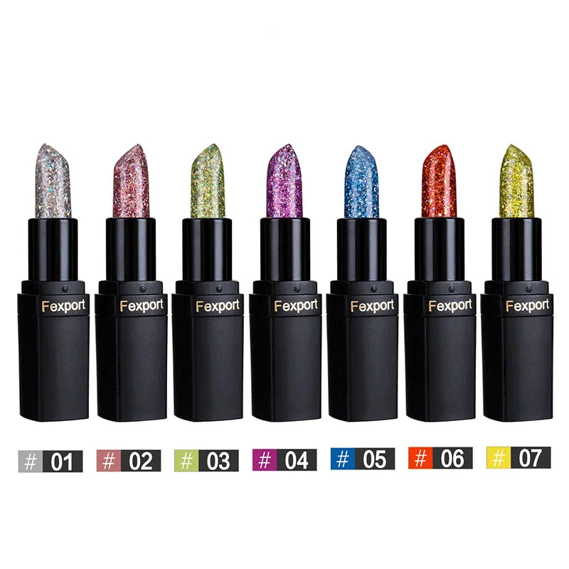 Dropshipping Fexport Magic glitter Lipstick Crystal Jelly Temperature