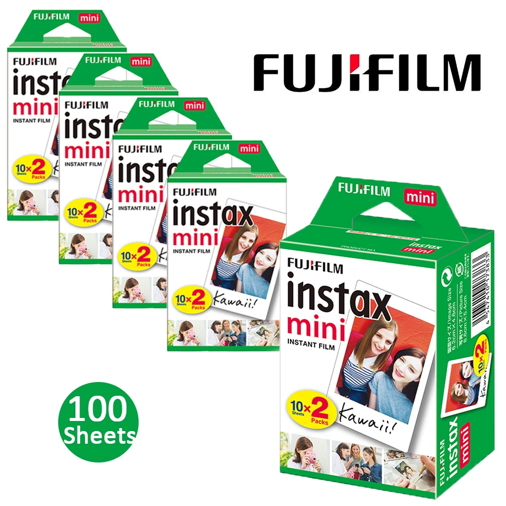 Камера Fujifilm Instax Mini 9 + Fuji 100 фотографий мгновенная Белая Мини пленка Бесплатные