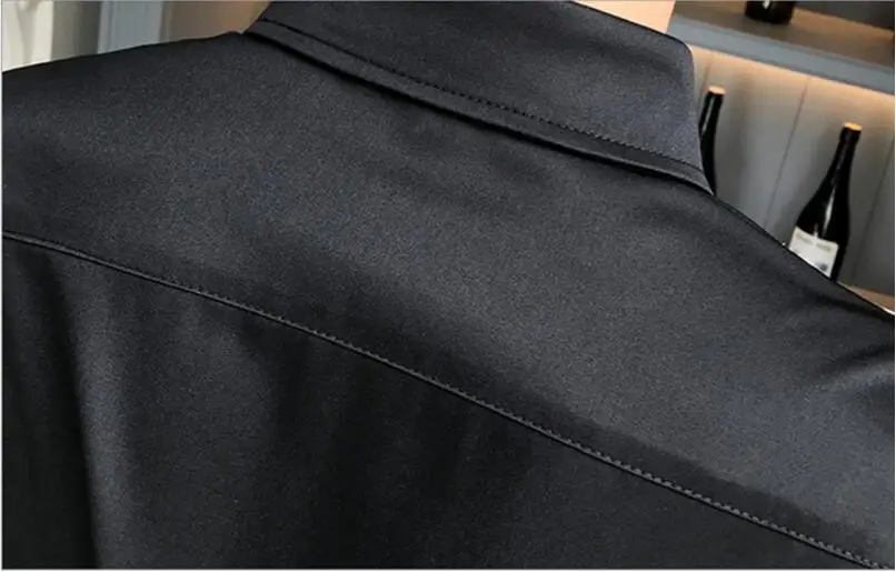 Мужские рубашки с отстегивающимся галстуком длинным рукавом Slim Fit мужской