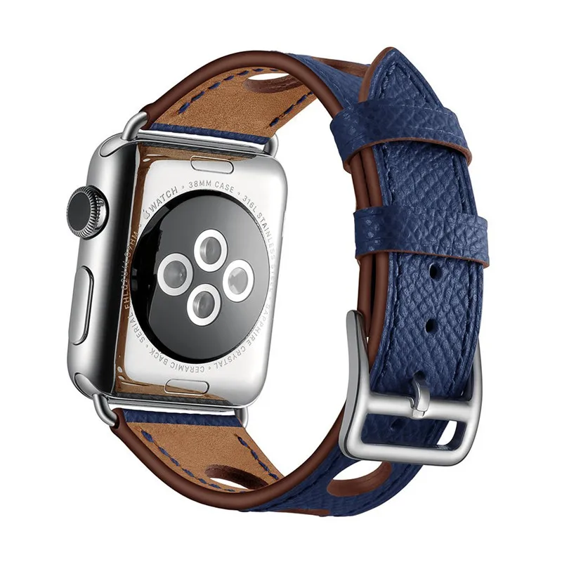 Ремешок из натуральной кожи для часов Apple Watch Series 5 4 3 2 1 44 мм 40 мм 42 мм 38 мм сменный Браслет для iWatch наручные