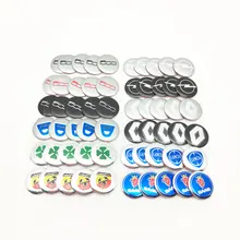 5 pçs 14mm chave do carro remoto fob emblema emblema logotipo adesivos para renault opel lancia abarth saab quatro folhas trevo fiat 500 dongfeng