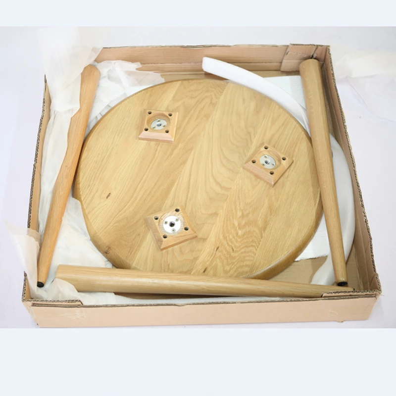 60 CM Round White Oak Wooden Table Coffee Table